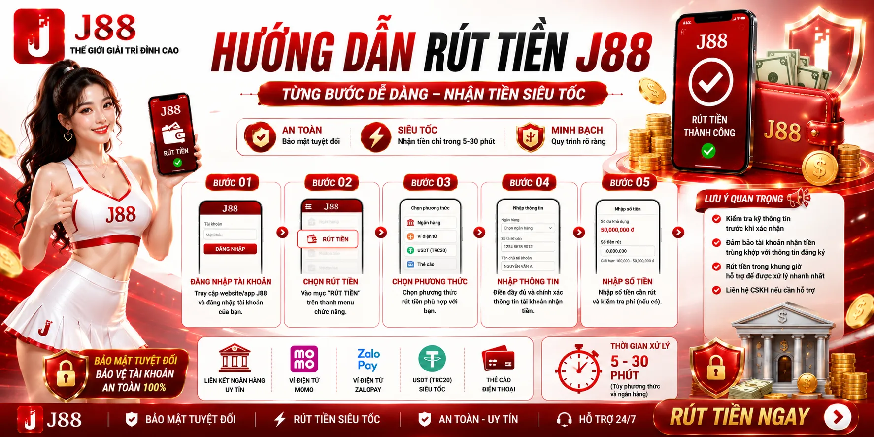 Hướng dẫn rút tiền J88 từng bước