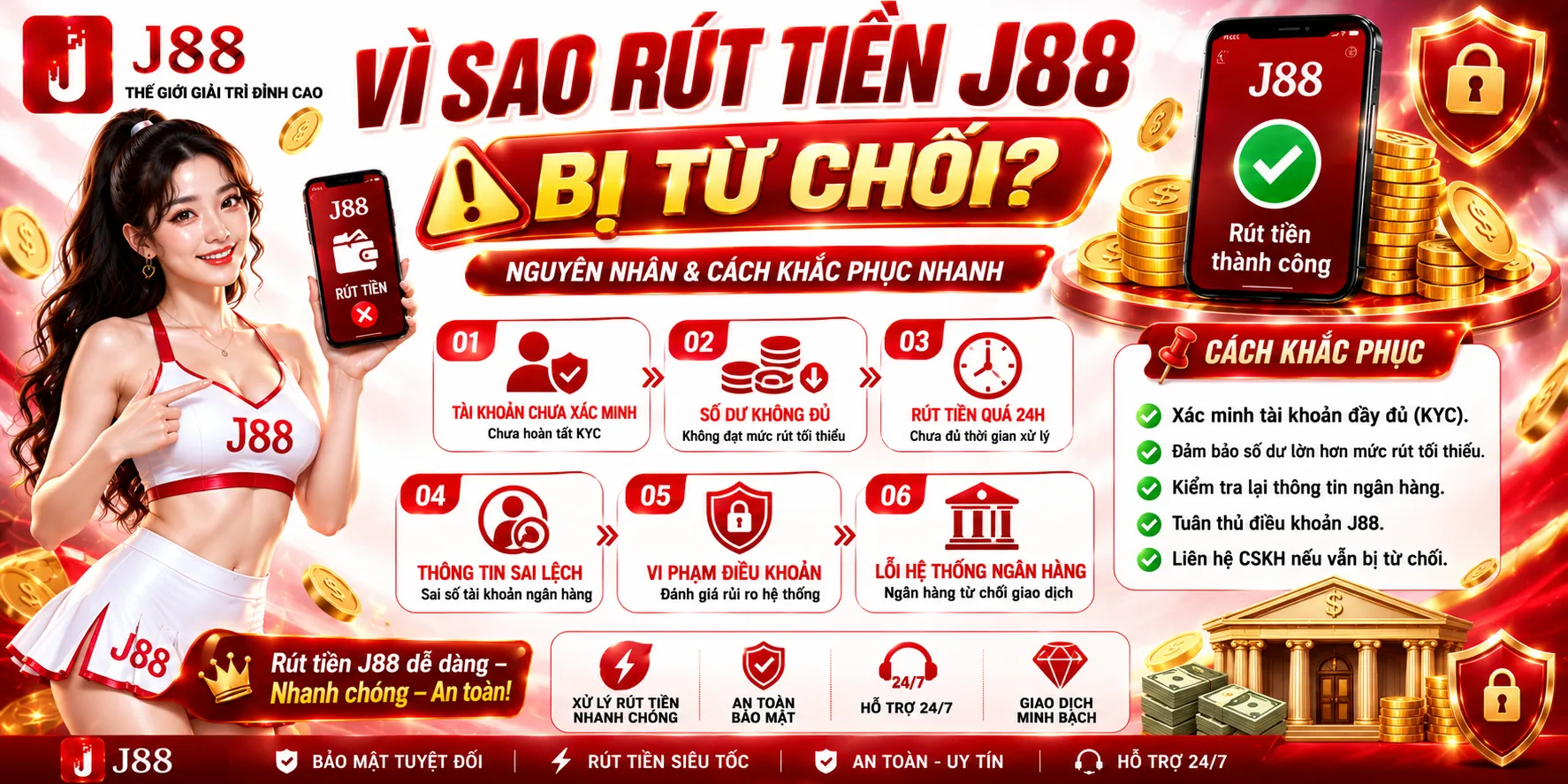 Vì sao rút tiền J88 bị từ chối?